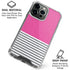 Pink and Grey Stripes iPhone 16 Pro Clear Case